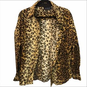 Jones New York animal print button down 2x
